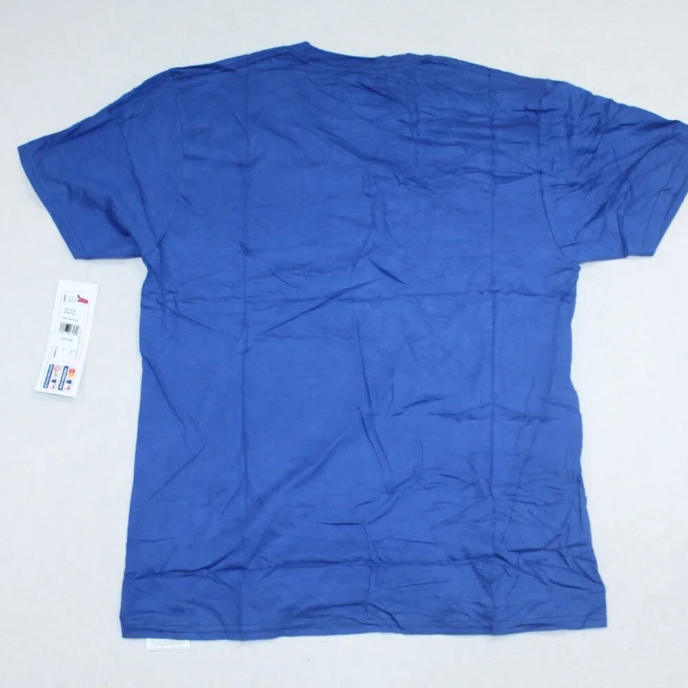Majestic Men Blue Tee Shirt Chicago Cubs MLB Authentic Tripe Peak Size XL - Picture 2 of 10